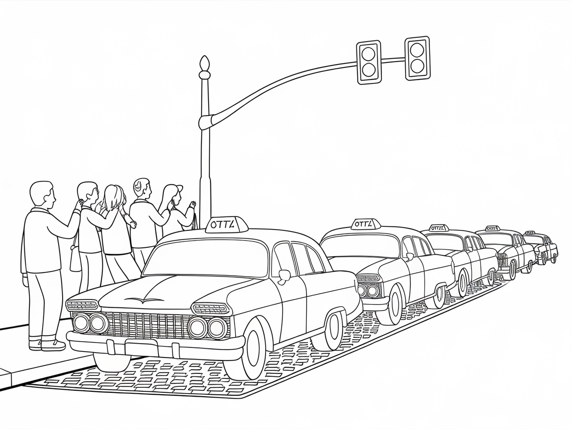 Navigate Through This Taxi Lane Scene
