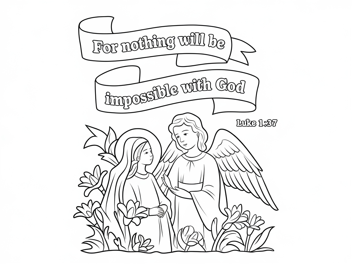 Inspiring Angelic Encounter Coloring Page