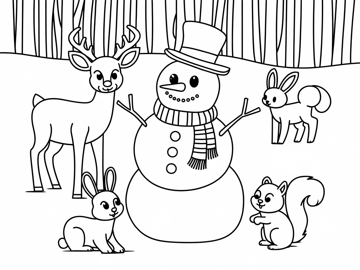 Color This Winter Woodland Adventure