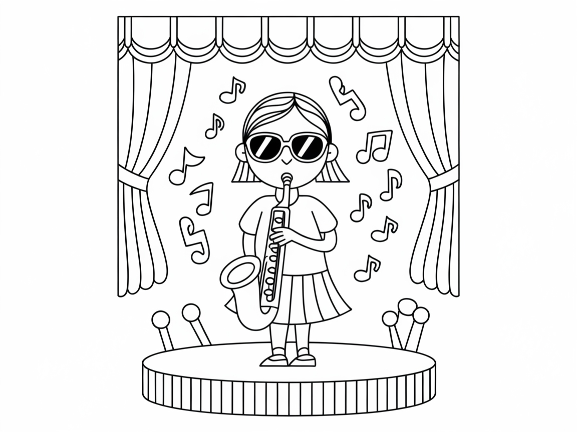 Hit the High Notes with This Jazz Musician Coloring Page