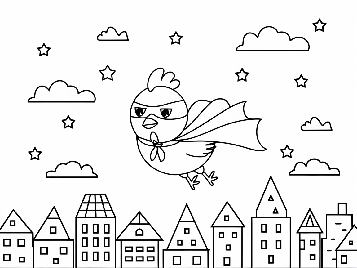 Superhero Chick in Flight