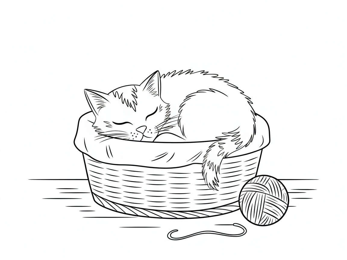 Snuggle Up with This Cozy Cat in a Basket