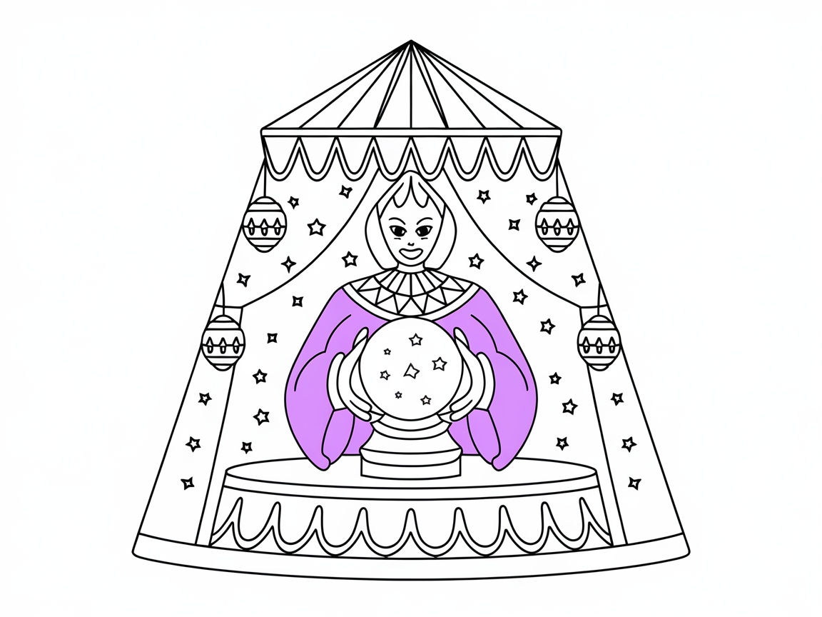 Enchanting Fortune Teller Coloring Page