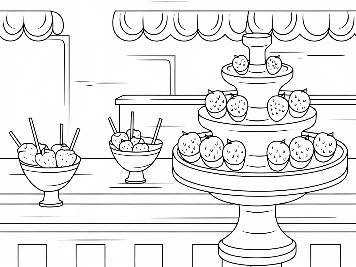 Luscious Strawberry Delight at the Candy Fountain