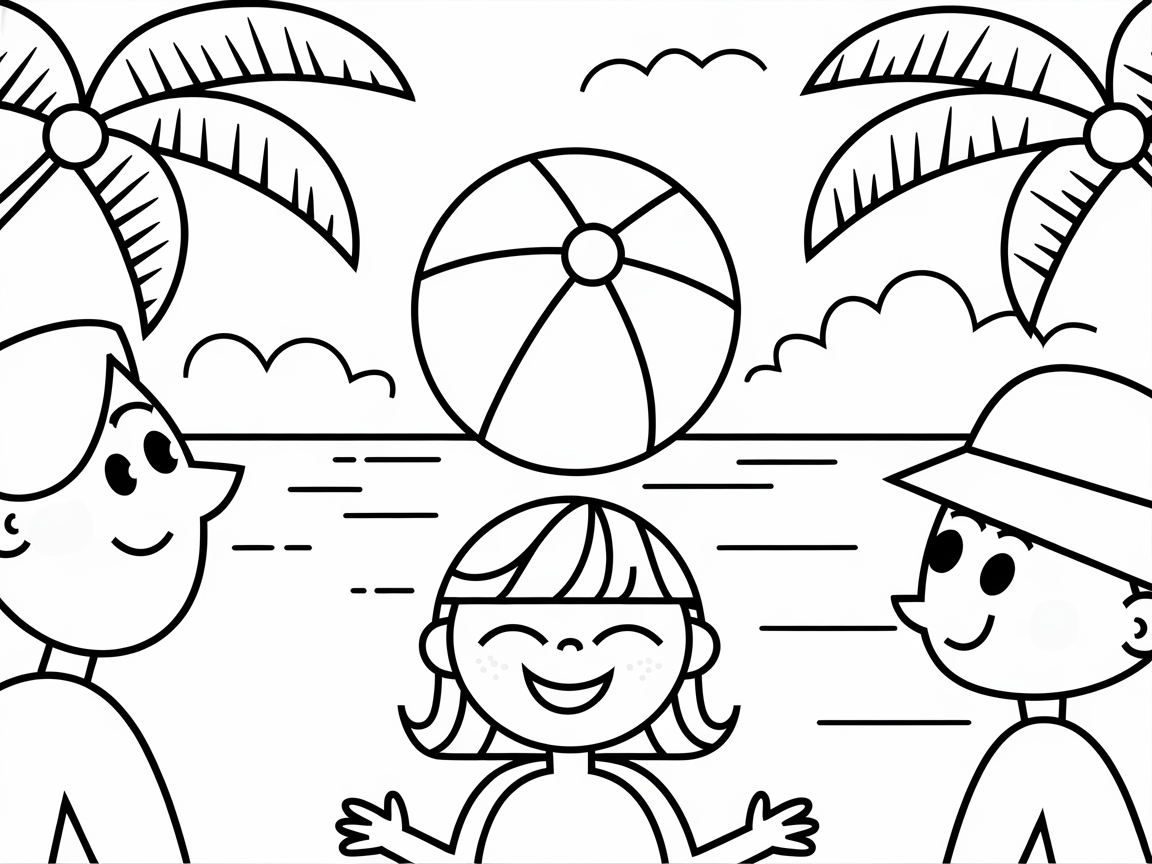 Fun Beach Day with Friends and a Beach Ball
