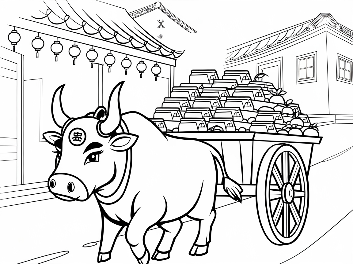 Bring Fortune to Life with an Ox and Gold Ingots Scene