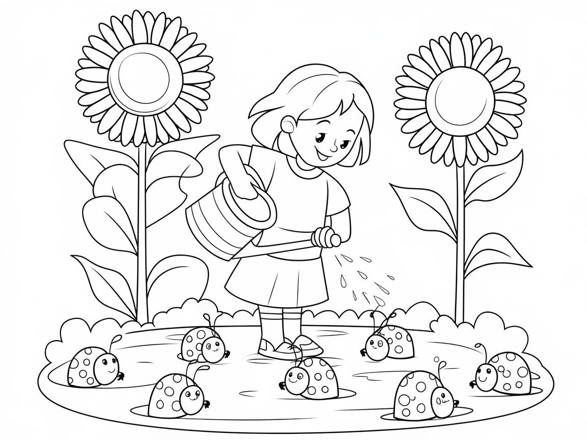 Water Your Imagination with This Little Gardener Coloring Page