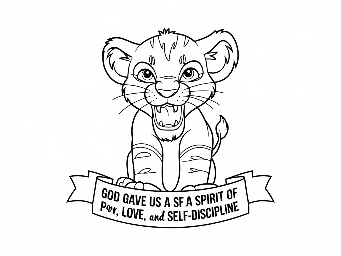Roar of Spirit: A Courageous Coloring Page