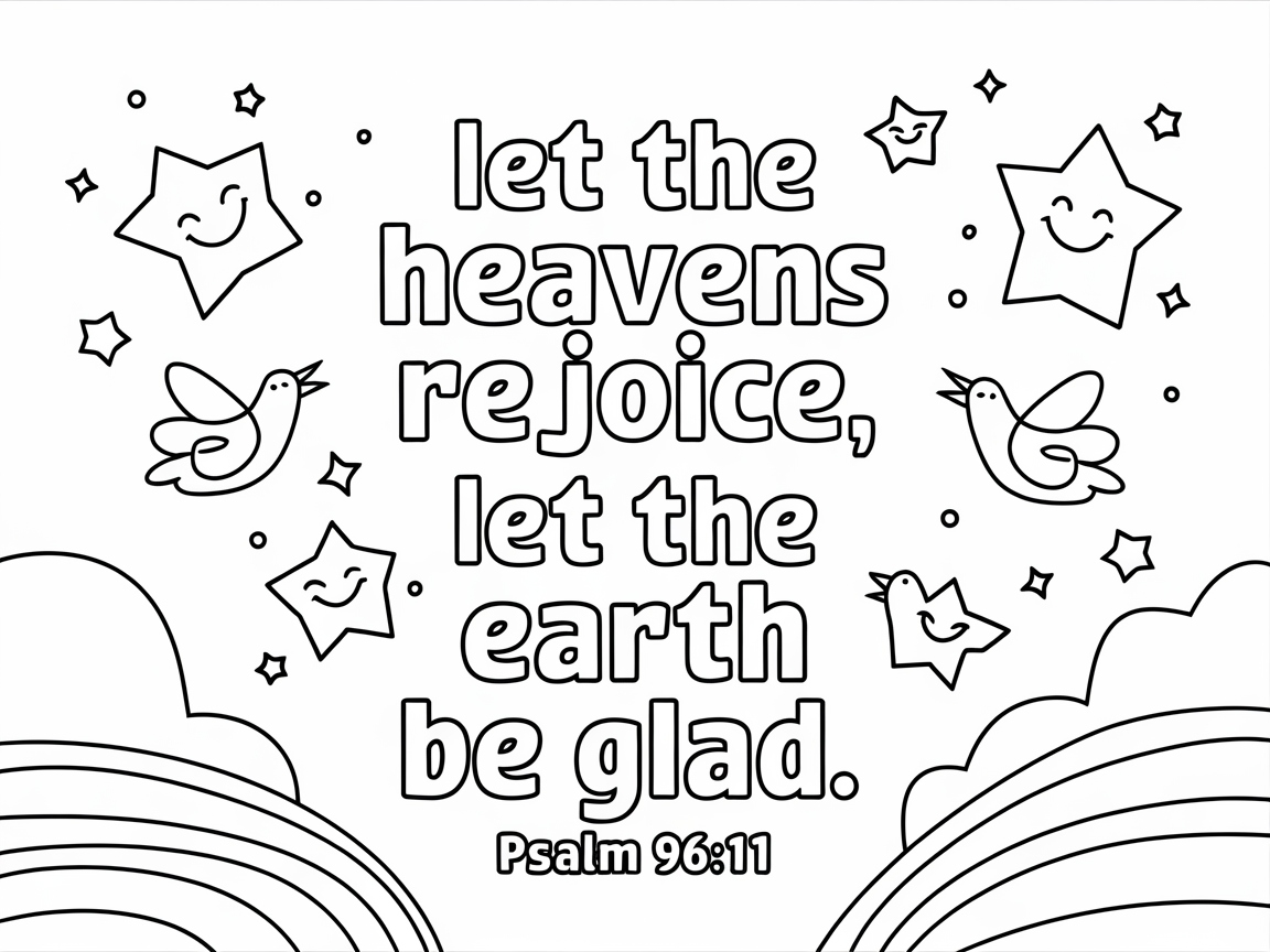 Joyful Celebration Under the Stars Coloring Page