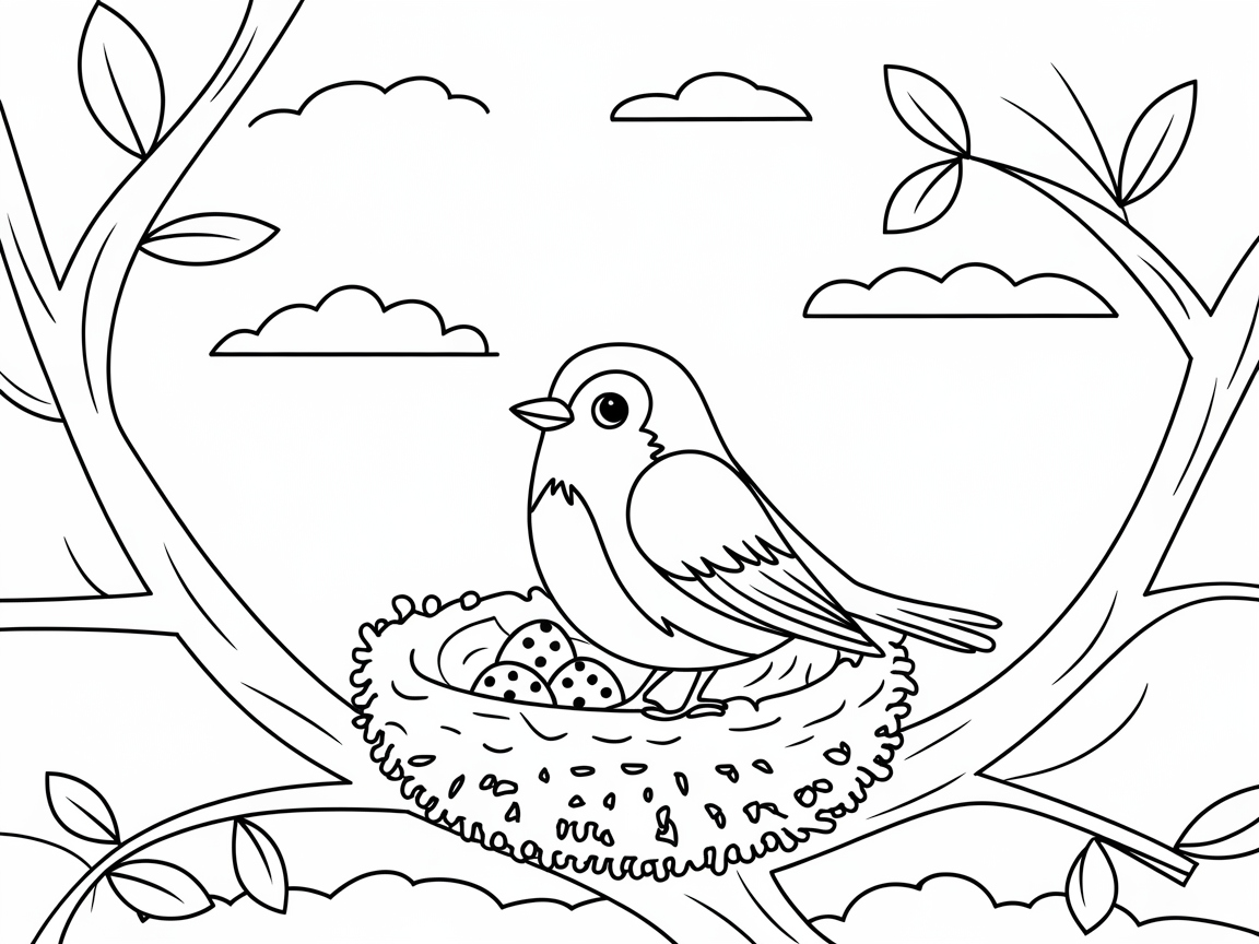Capture the Calm with This Bird and Nest Scene