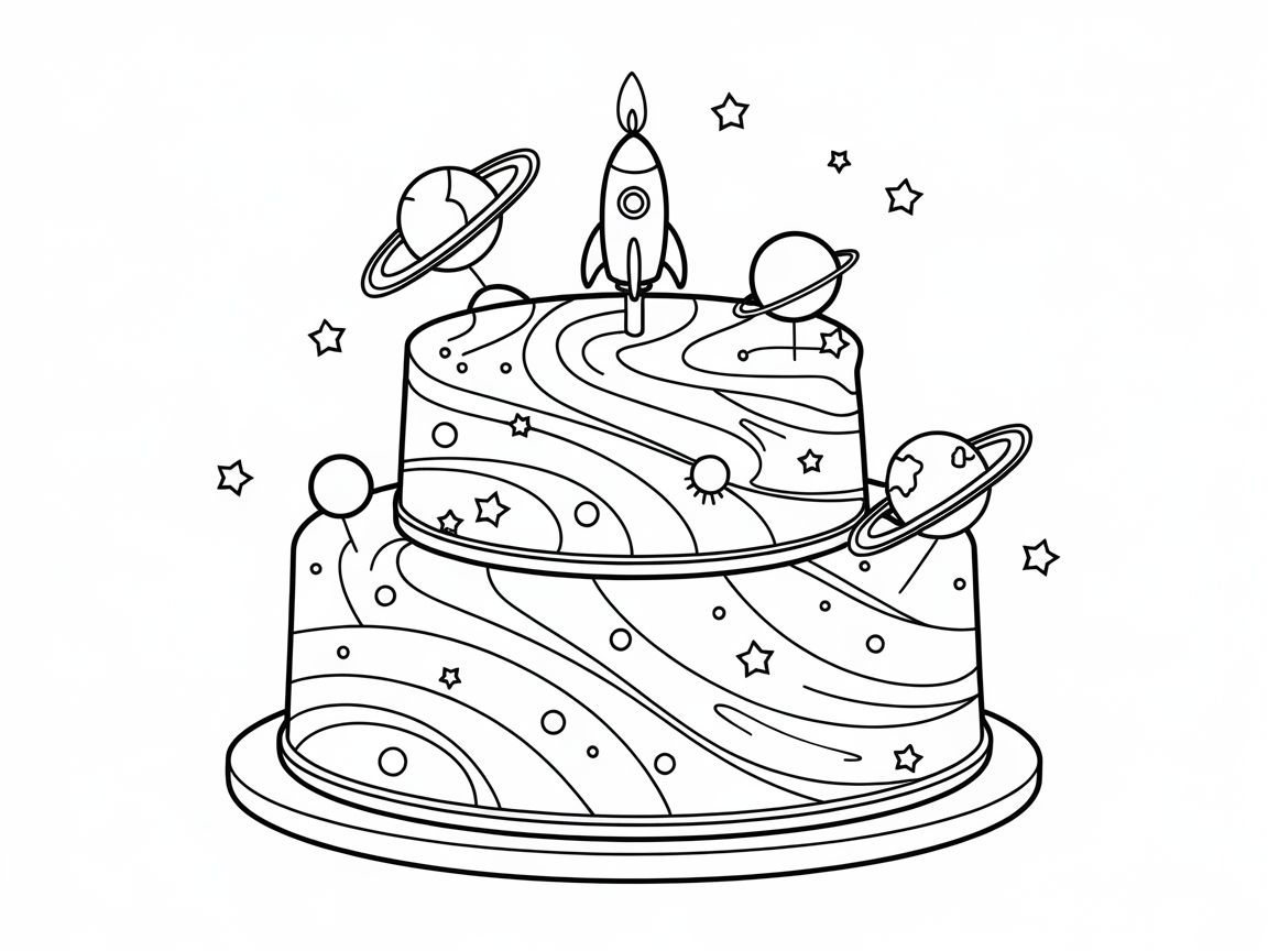 Blast Off with This Space-Themed Birthday Cake