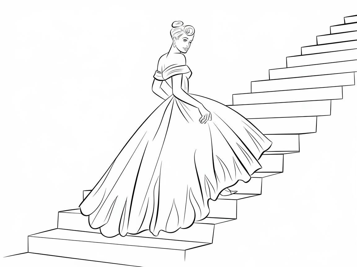 Step into Elegance with This Gown on the Grand Staircase