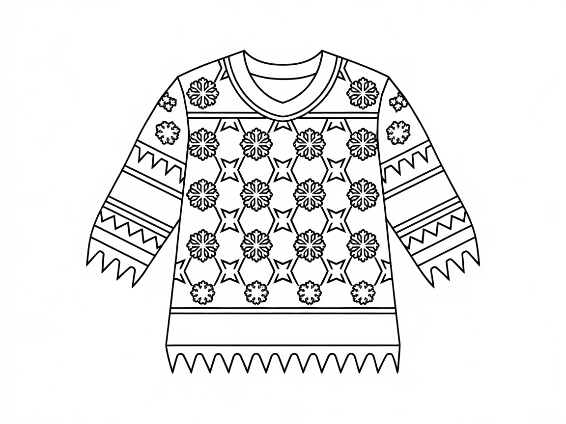 Cozy Winter Sweater Coloring Page