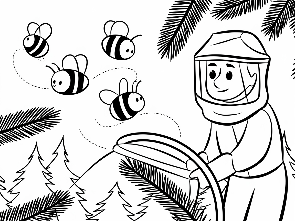 Forest Buzz with Beekeeper and Bees