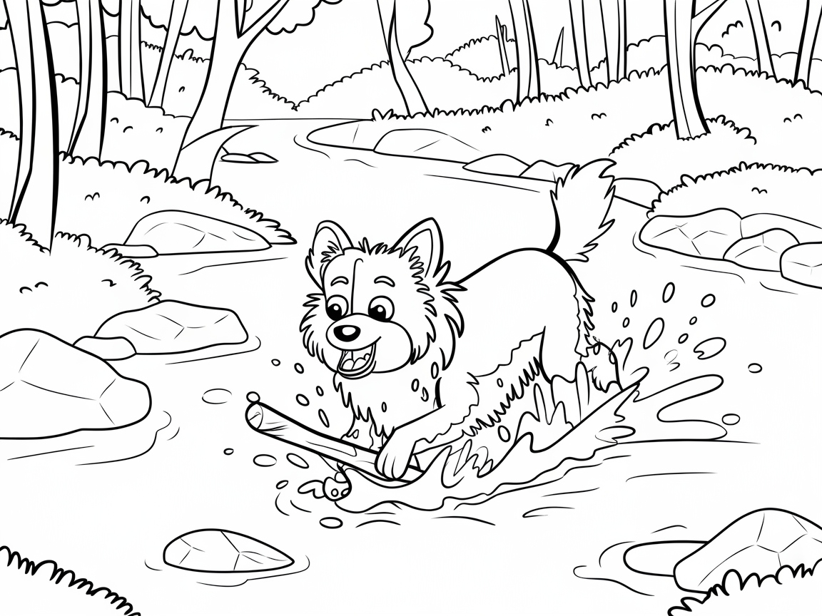 Splashy Adventure with a Border Collie in the Stream
