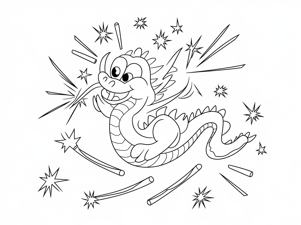 Spark Joy with This Playful Firework Dragon