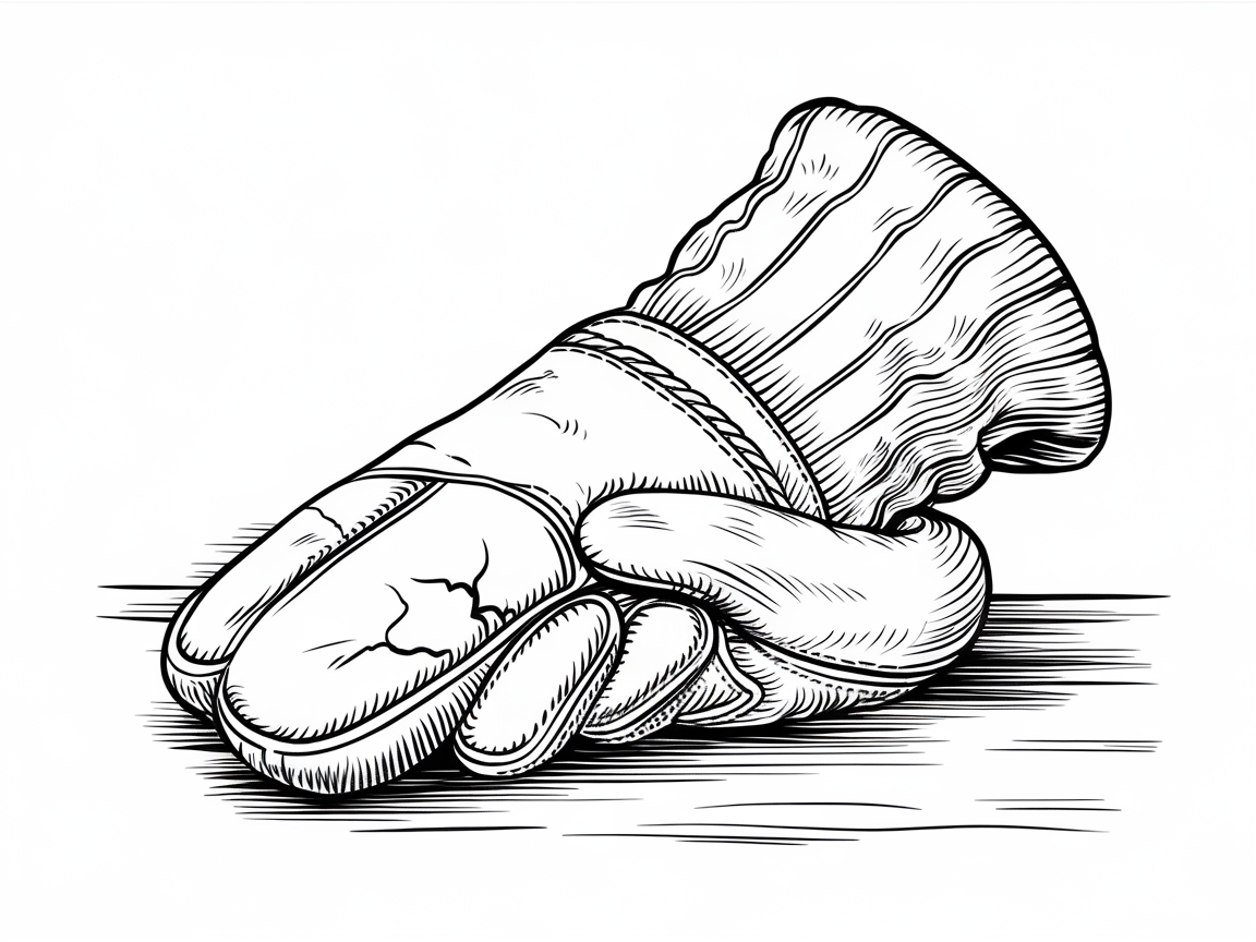 Dive into Details with This Textured Baseball Glove Coloring Page