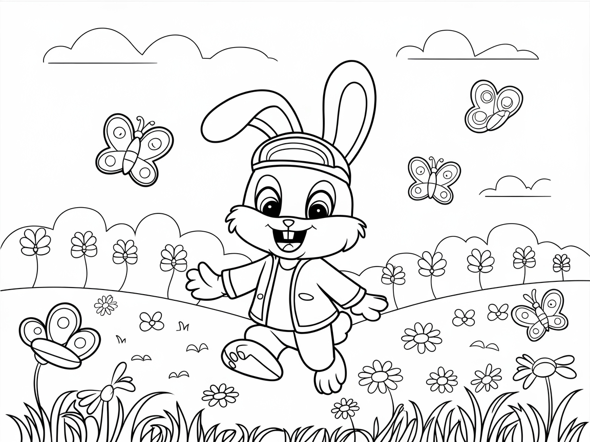 Springtime Bunny Adventure in Blooming Meadows