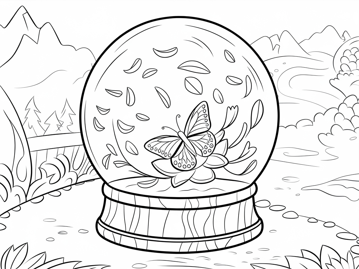 Butterfly in a Snow Globe Wonderland