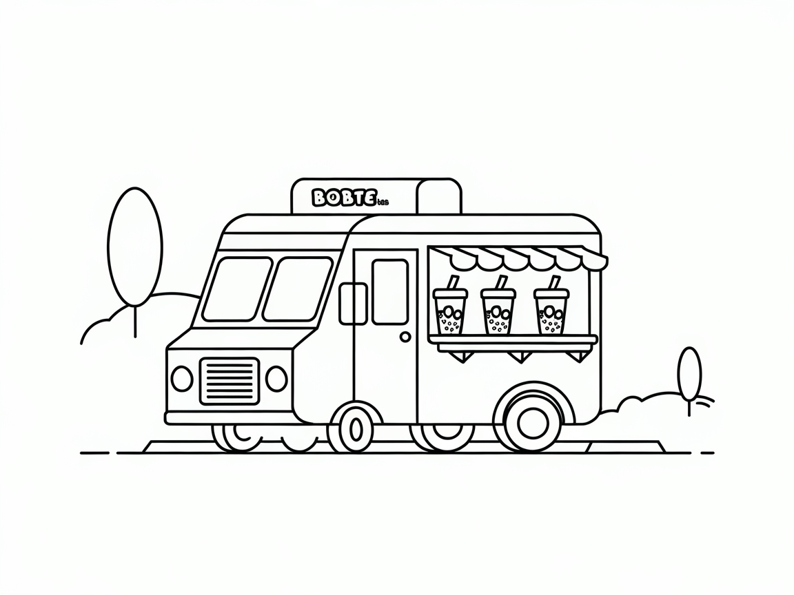 Bring Life to This Boba Tea Truck Scene