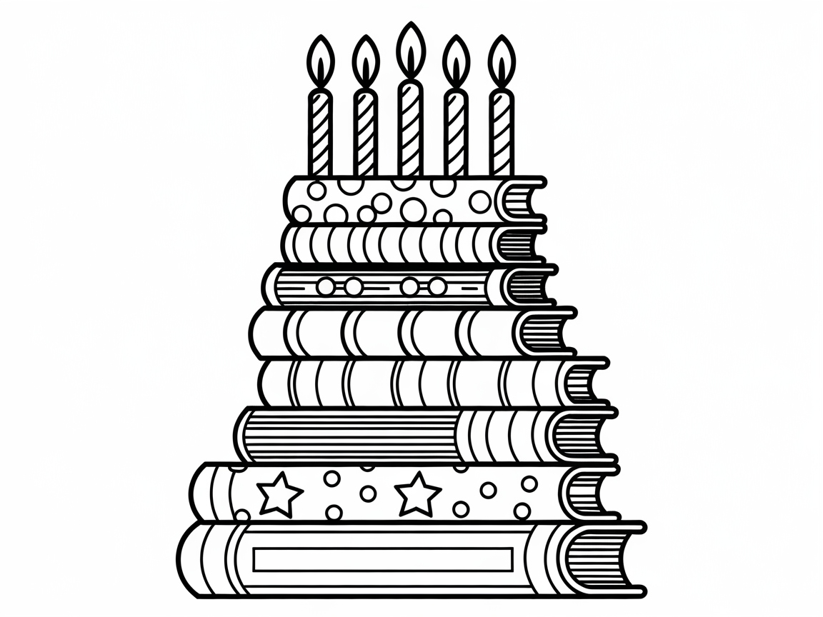 Stack Up the Fun With This Book-Themed Birthday Page