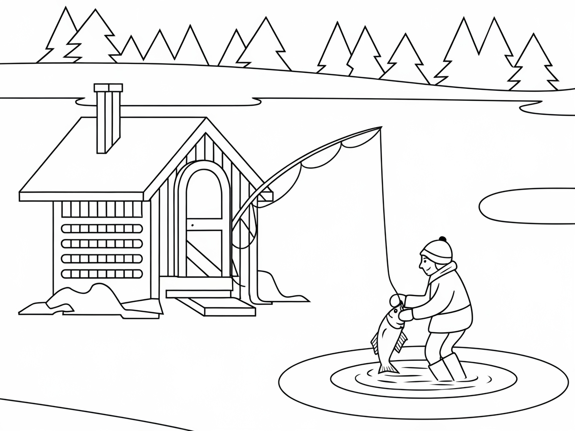 Icy Fishing Adventure: Cabin Retreat Catch