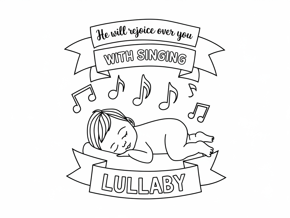 Lullaby Dreams: A Sweet Sleepy-Time Coloring Page