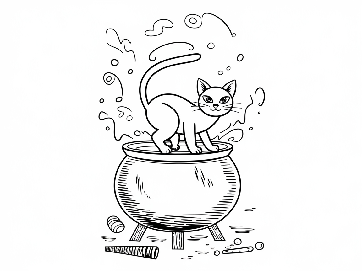 Purr-fect Potion Page Featuring a Magical Cat