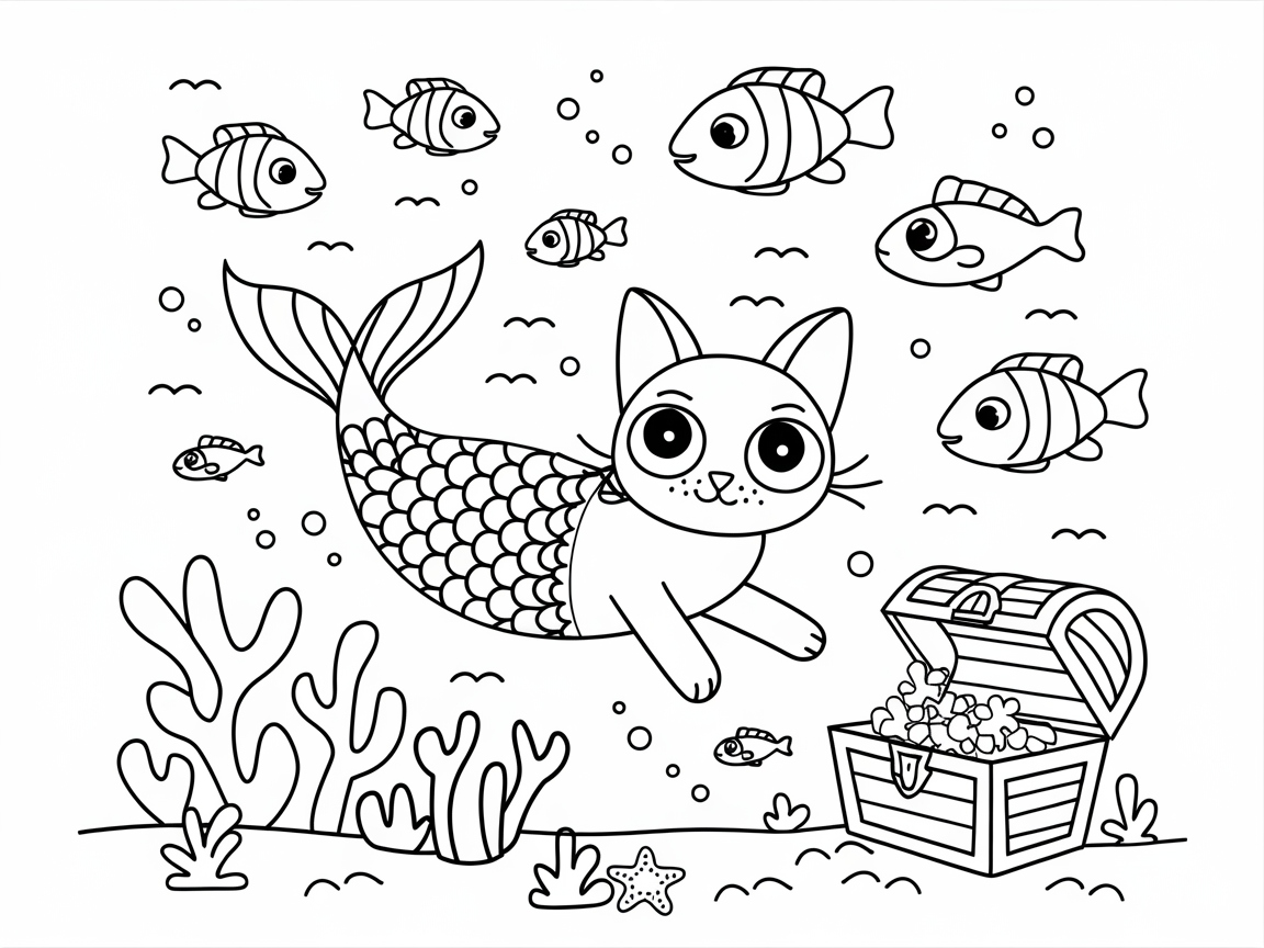 Dive into Fun with This Mer-Cat and Treasure