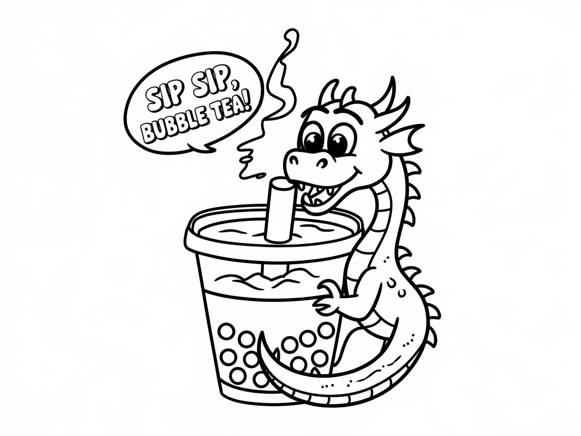 Sip into Fun with This Playful Dragon Boba Page