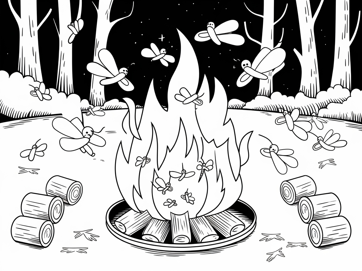 Firefly Dance Around the Campfire