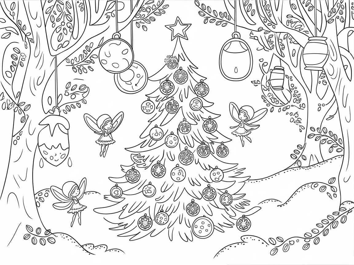 Fairy-Lit Christmas Tree in an Enchanted Forest
