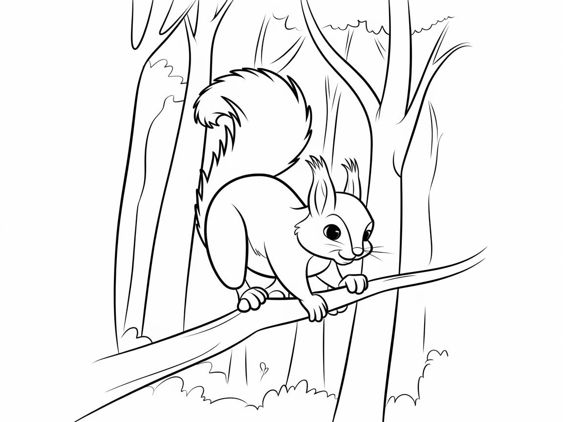 Playful Squirrel Balancing Act