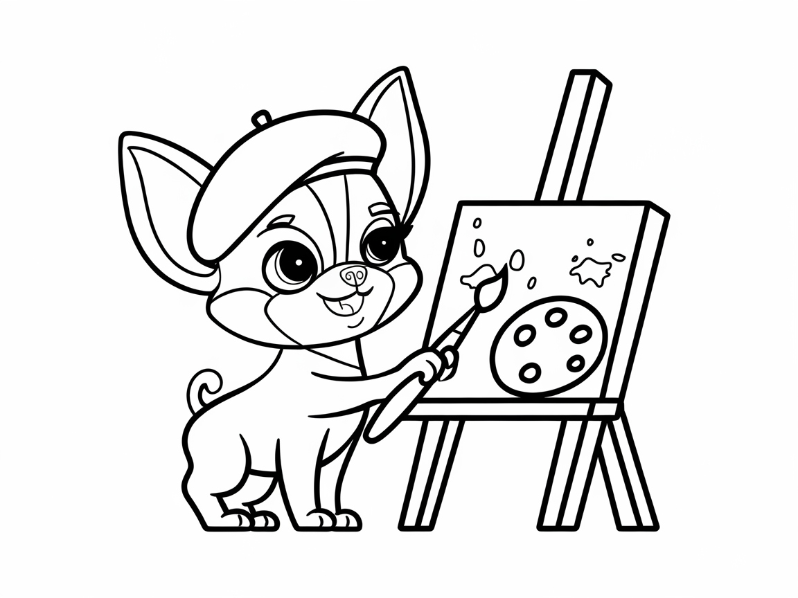 Artistic Chihuahua Paints a Masterpiece
