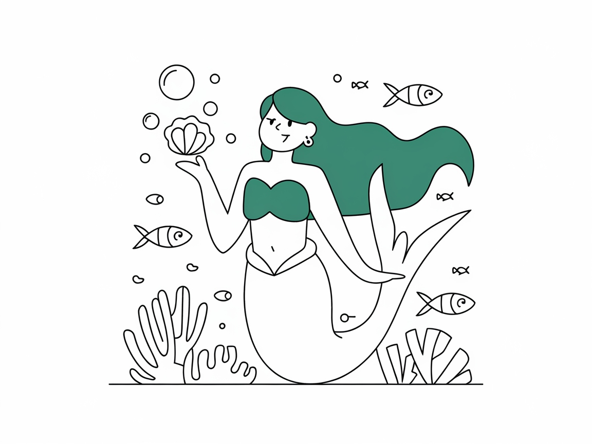 Dive Into Creativity with This Magical Mermaid Coloring Page