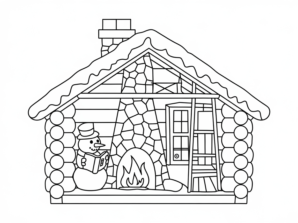 Cozy Up with This Cabin Snowman Scene