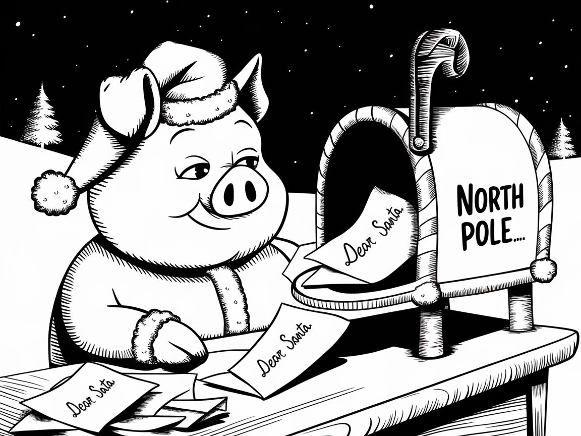 Send Cheer with This Letter-Writing Pig to Santa