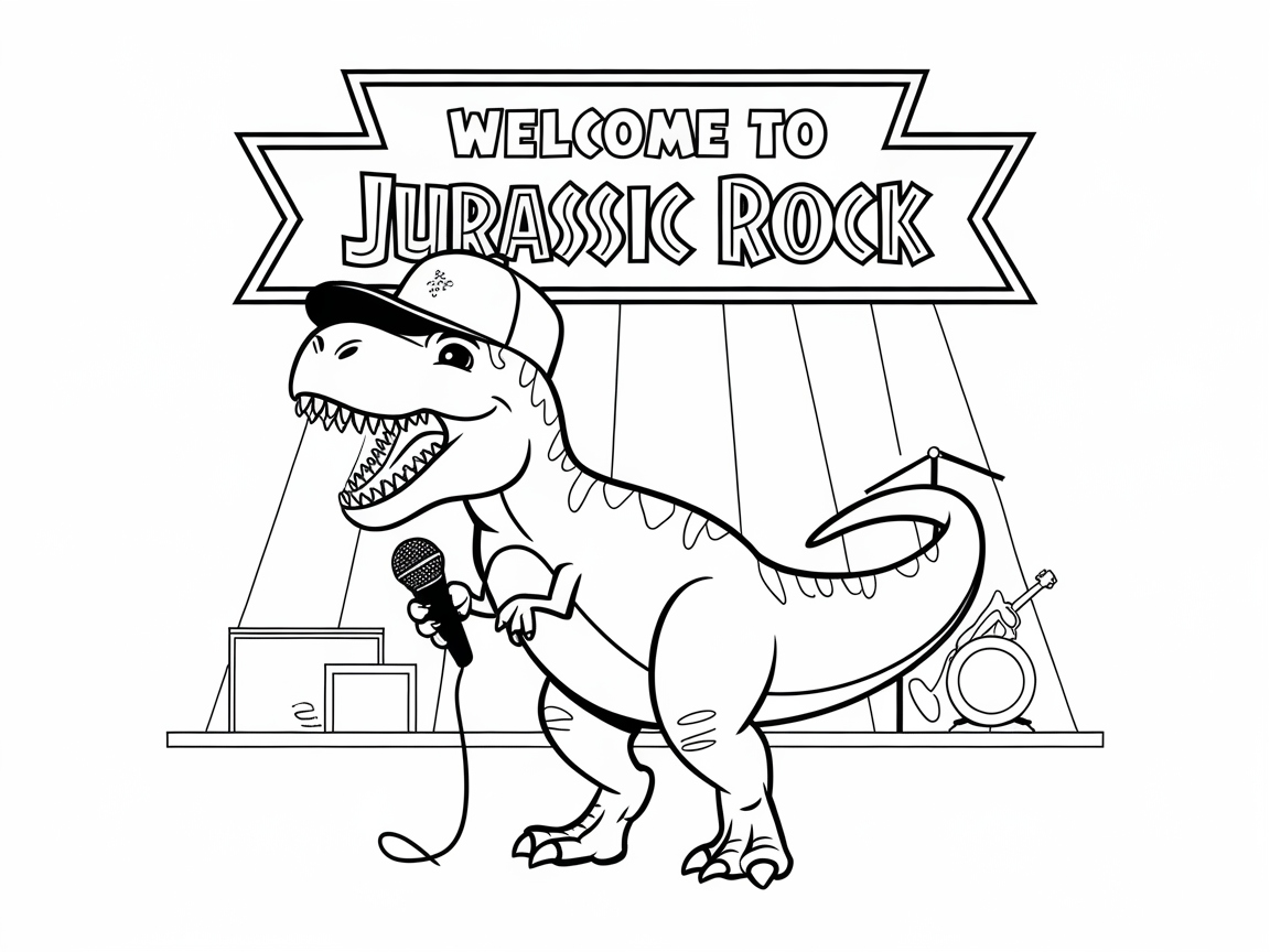 Rock Out with This Dino-Mite T-Rex Coloring Page