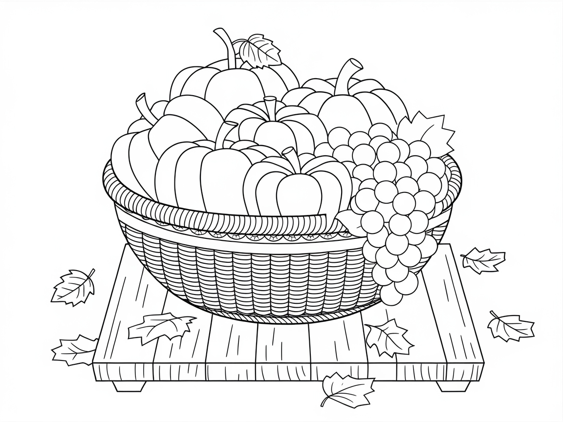 Harvest Delight with Pumpkins and Grapes