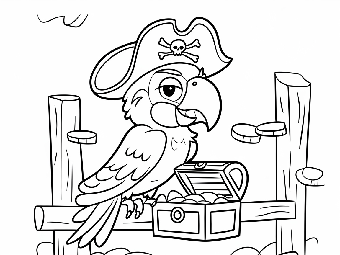 Ahoy! Meet the Pirate Parrot Coloring Adventure