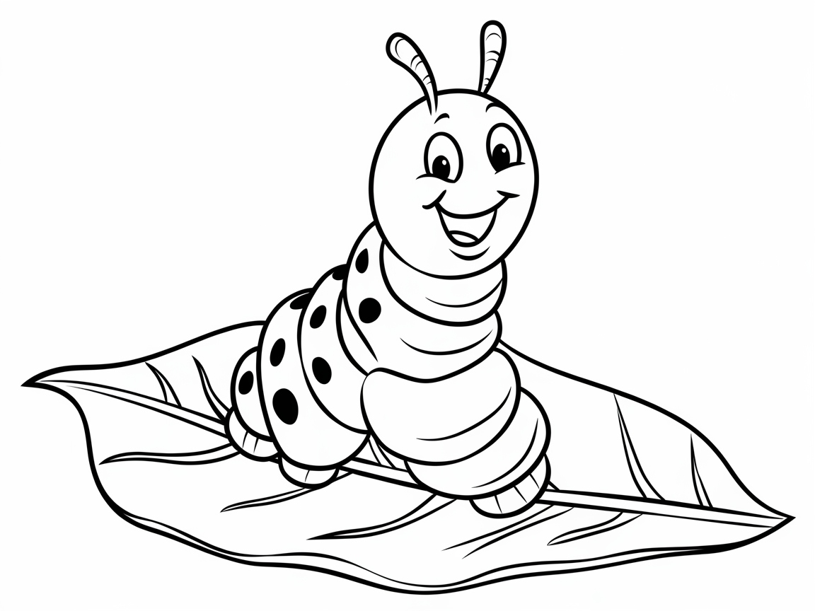 Charming Caterpillar on a Leaf Adventure