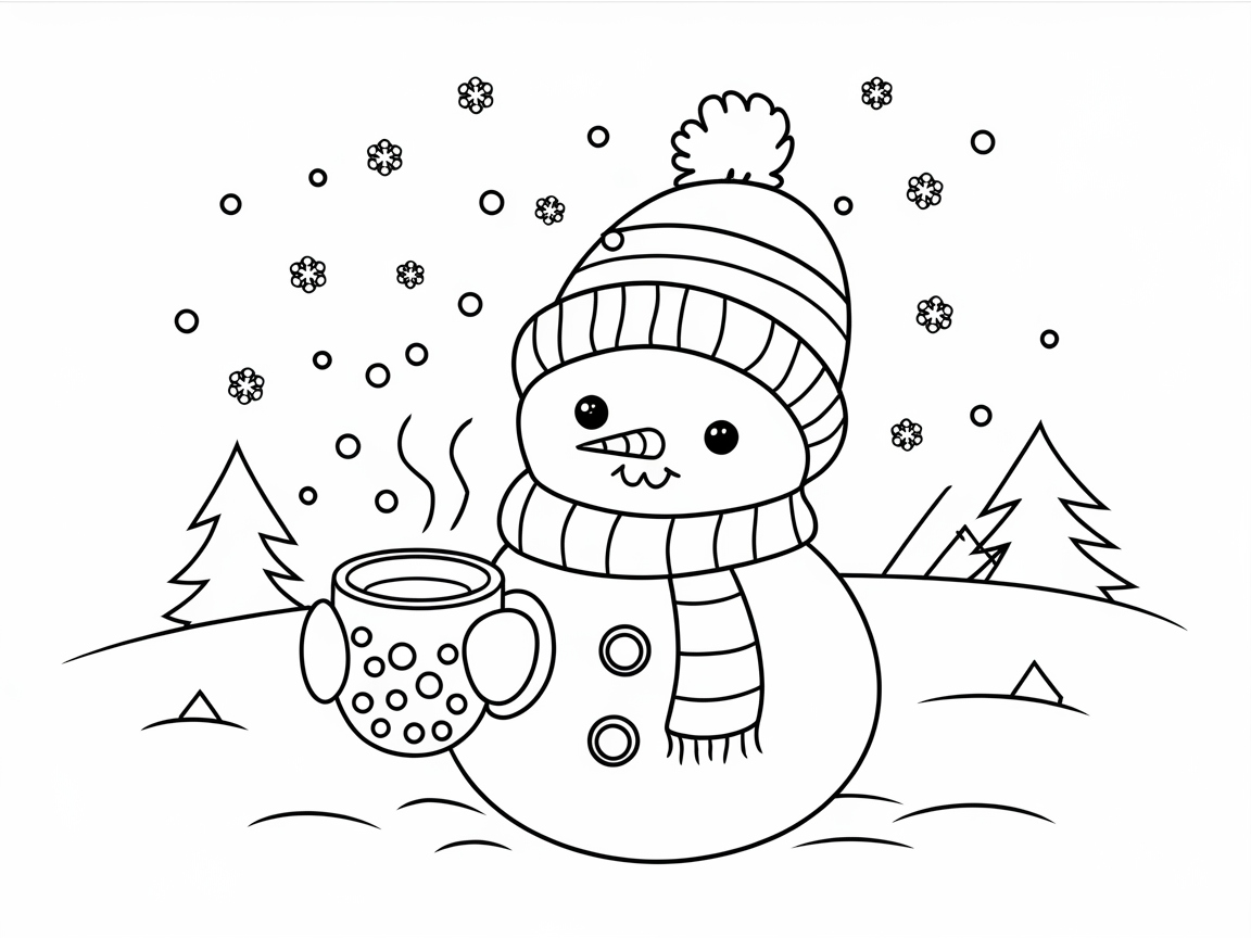 Winter Wonderland: Snowman Sipping Boba