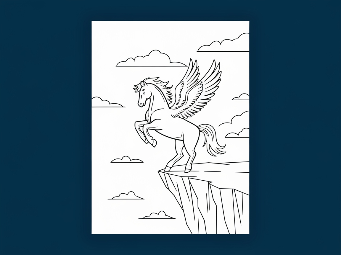 Soaring Pegasus on a Cliff Edge