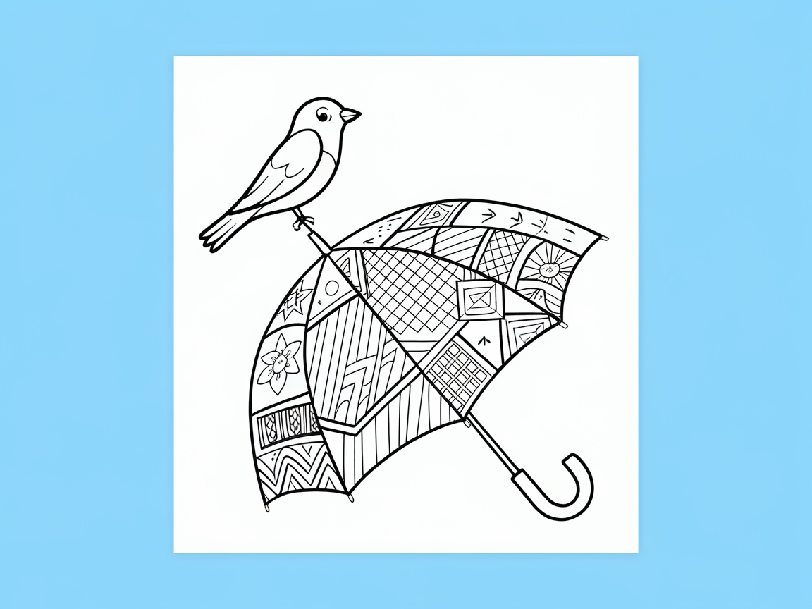 Get Creative with This Bird on a Patterned Umbrella