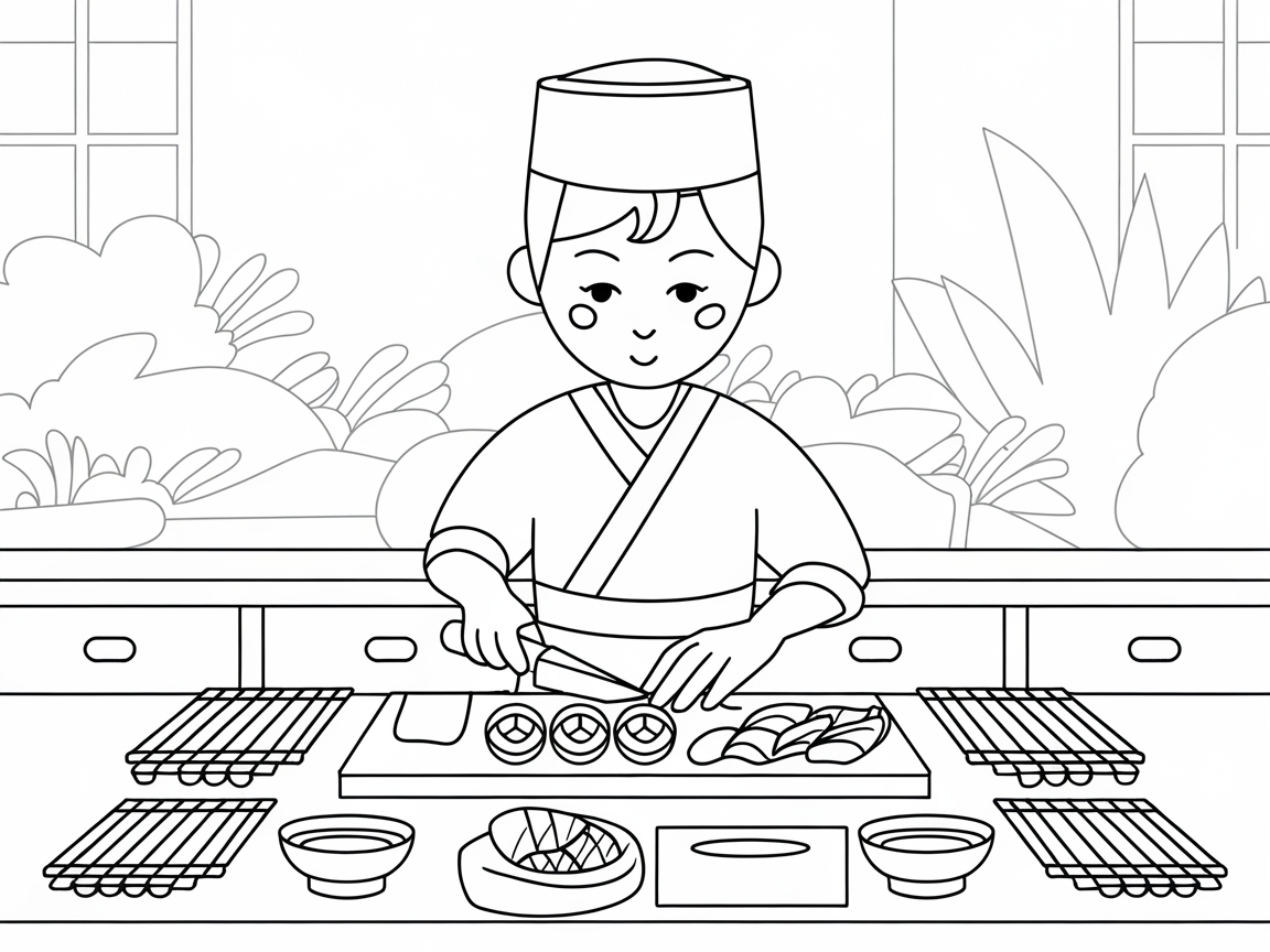 Sushi Master in Action: Perfect for Budding Food Artists