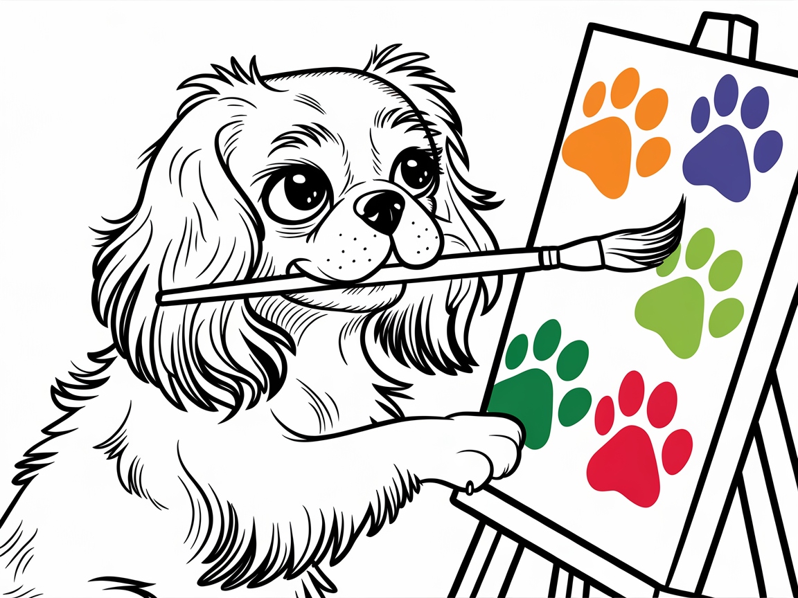 Cavalier the Canine Artist: A Painting Adventure