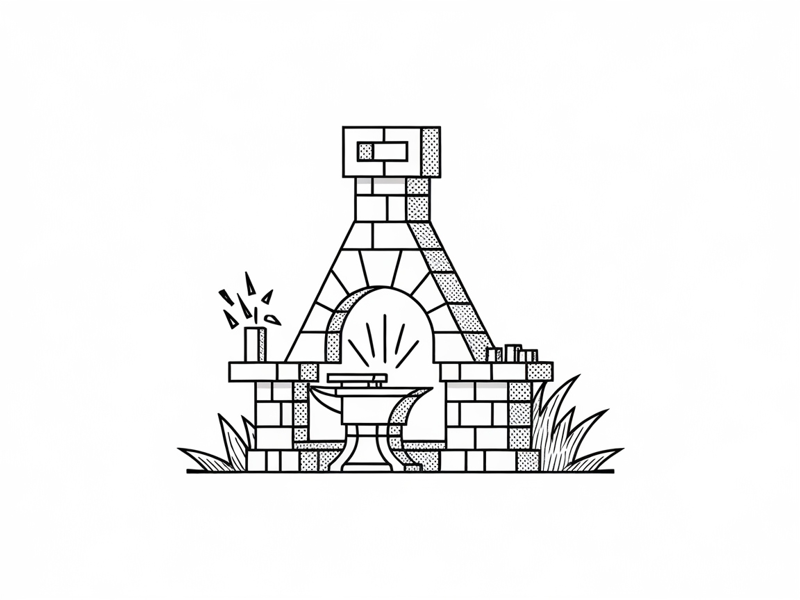 Rustic Outdoor Fireplace Coloring Page