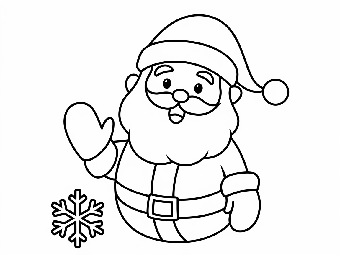 Jolly Santa and Snowflake Coloring Fun