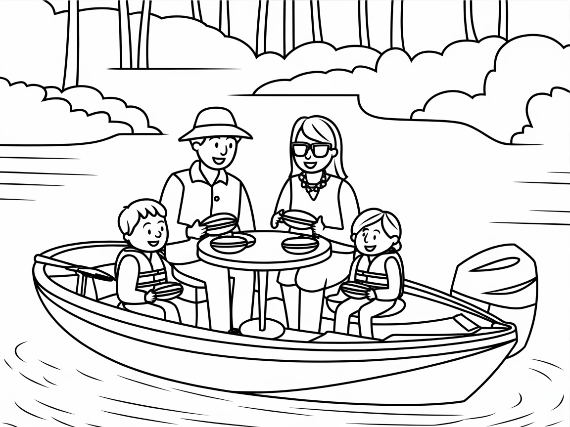 Family Picnic on a Bass Boat Adventure