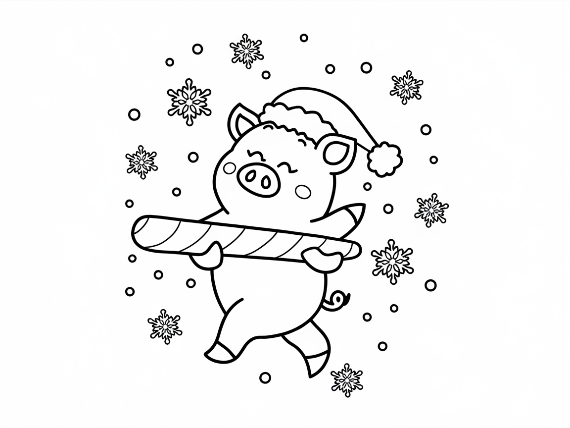 March into Merriment with a Candy Cane-Loving Pig